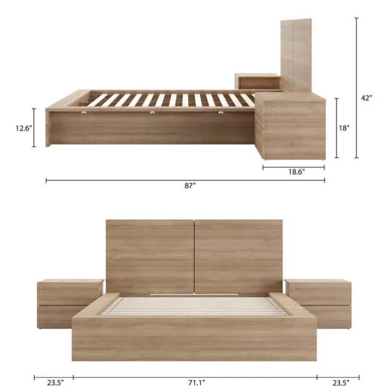 Queen Bedroom Set (60") - 4 pcs - Nexera