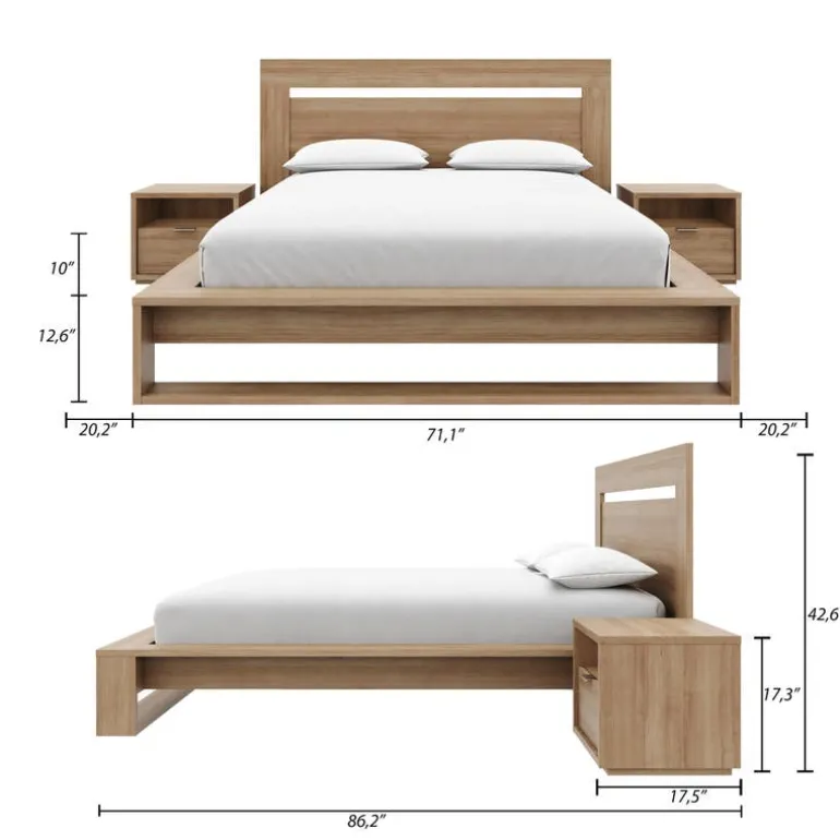 Queen Bedroom Set (60") - 4 pcs - Nexera