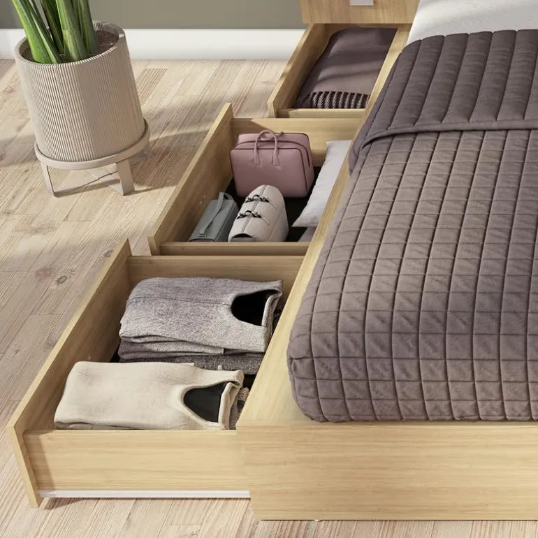 Queen Bedroom Set with 6-Drawer Storage (60") - 4 pcs
