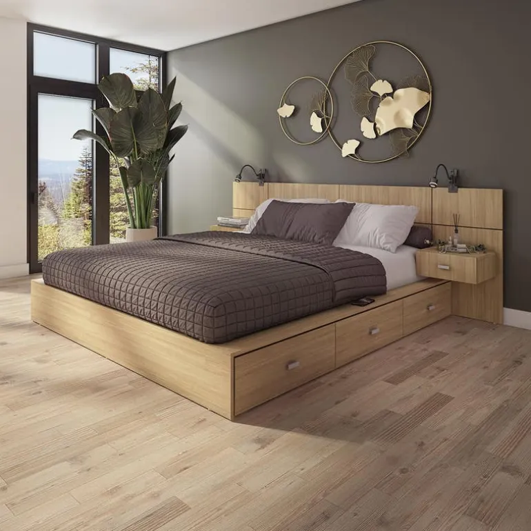Queen Bedroom Set with 6-Drawer Storage (60") - 4 pcs