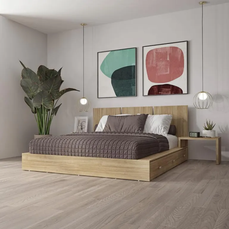Queen Bedroom Set with 6-Drawer Storage (60") - 4 pcs