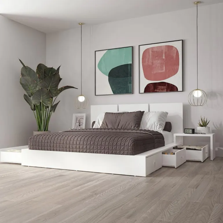 Queen Bedroom Set with 6-Drawer Storage (60") - 4 pcs