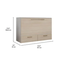 Queen Cabinet Bed with 6.5-inch Mattress - Grey