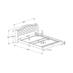 Queen Fabric Bed with Headboard (60") - Monarch