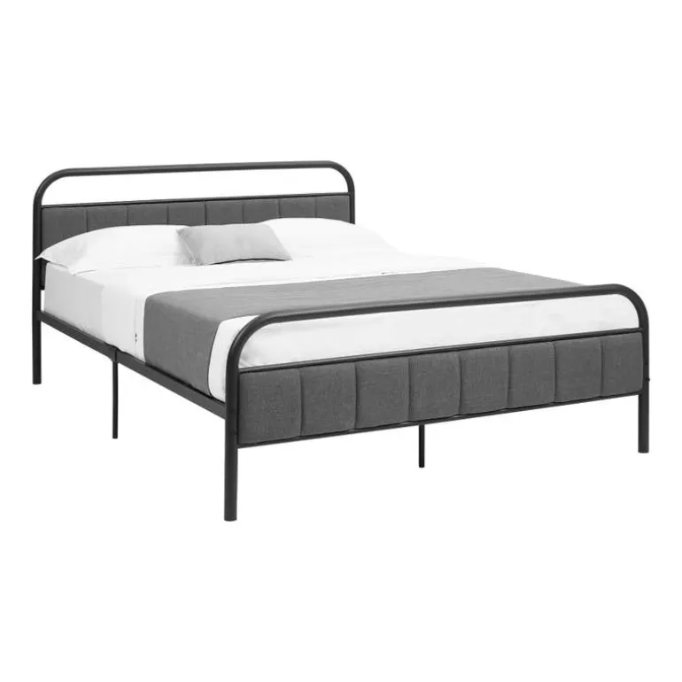 Queen Metal Bed with Headboard (60") - Monarch