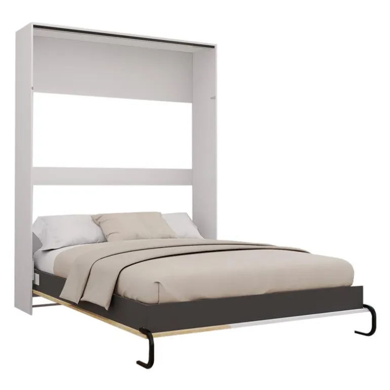Queen Murphy Bed - White & Natural