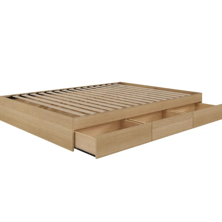 Queen Platform Bed with 3-Drawer Storage (60") - Nexera