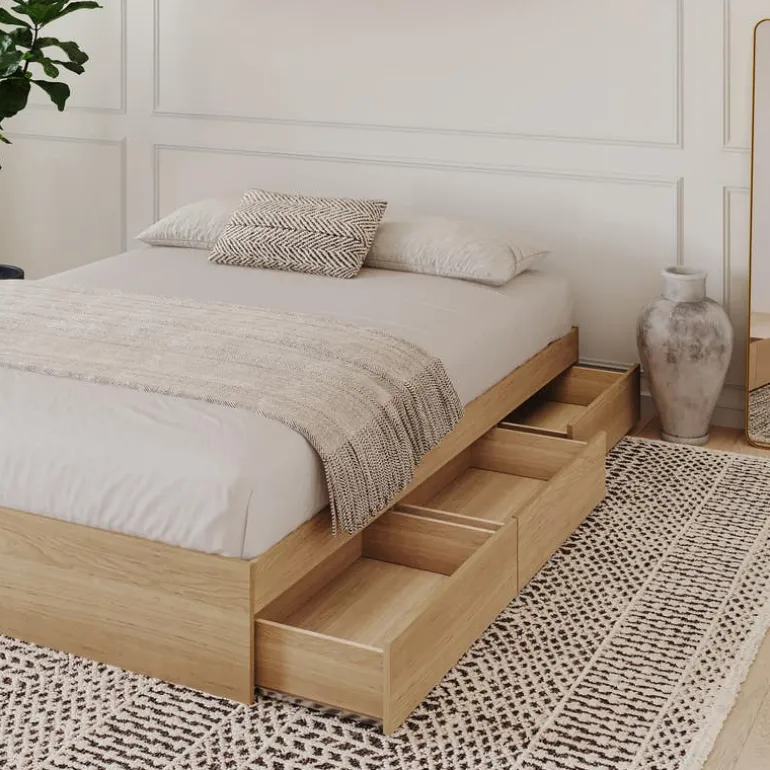 Queen Platform Bed with 3-Drawer Storage (60") - Nexera