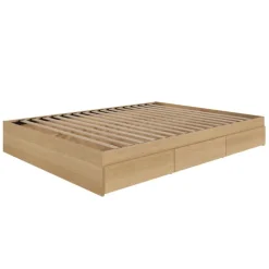 Queen Platform Bed with 3-Drawer Storage (60