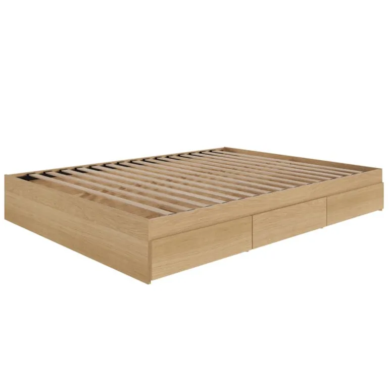 Queen Platform Bed with 3-Drawer Storage (60") - Nexera
