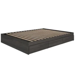 Queen Platform Bed with 3-Drawer Storage (60
