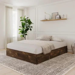 Queen Platform Bed with 3-Drawer Storage (60