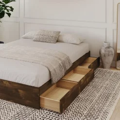 Queen Platform Bed with 3-Drawer Storage (60