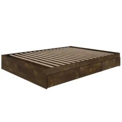 Queen Platform Bed with 3-Drawer Storage (60