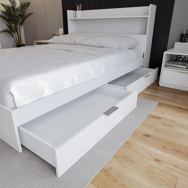 Queen Platform Bed with 2-Drawer Storage (60") - Nexera