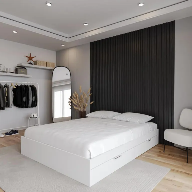 Queen Platform Bed with 2-Drawer Storage (60") - Nexera