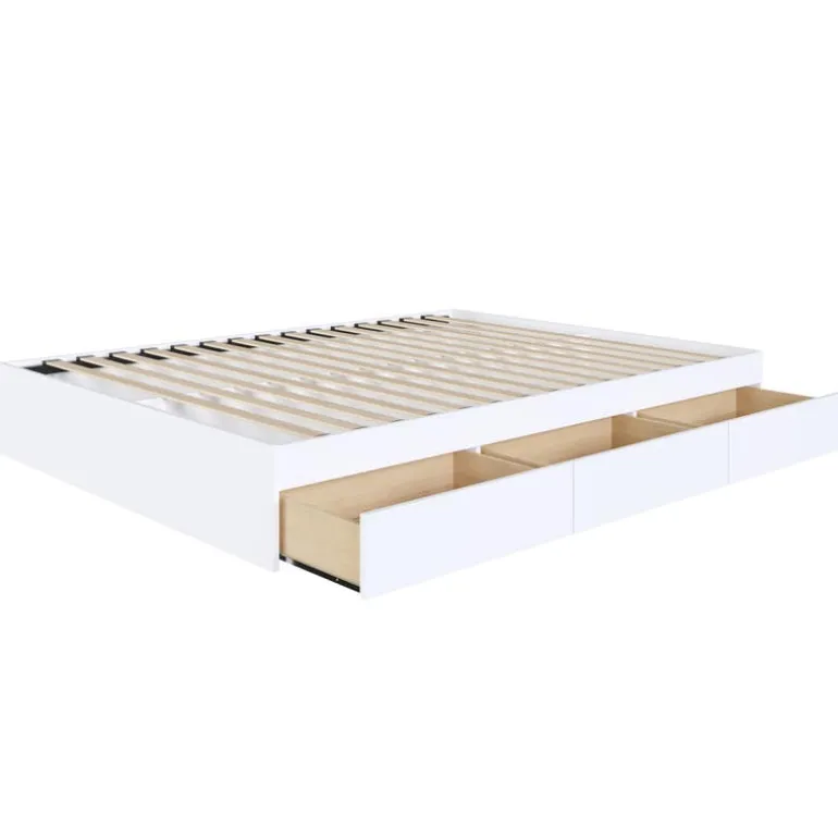 Queen Platform Bed with 3-Drawer Storage (60") - Nexera