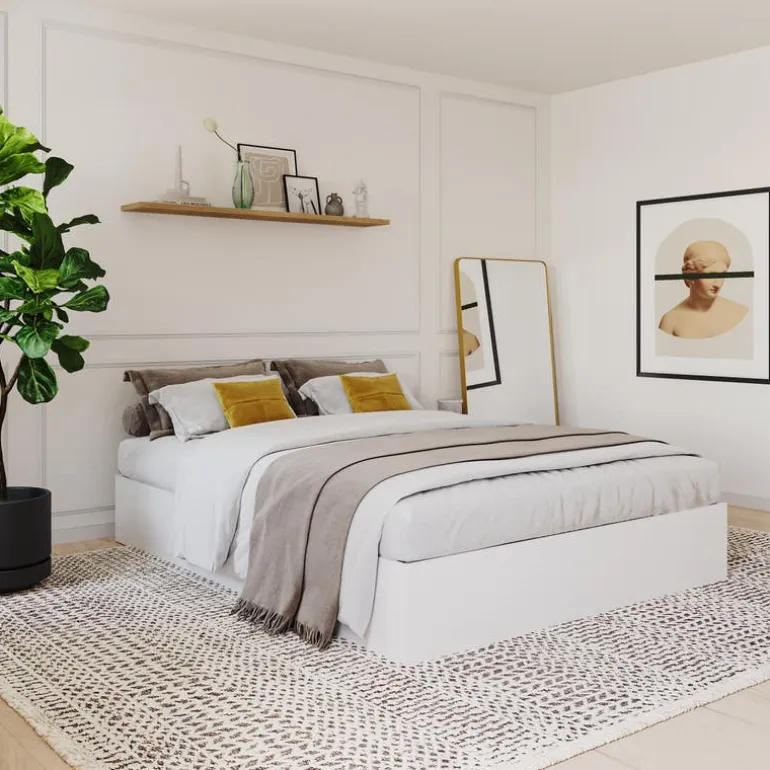 Queen Platform Bed with 3-Drawer Storage (60") - Nexera