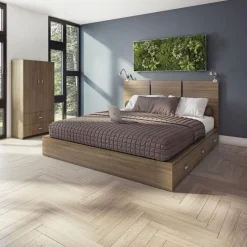 Queen Platform Bed with Headboard (60
