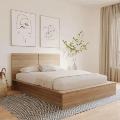 Queen Platform Bed with Headboard (60