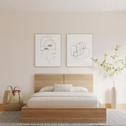 Queen Platform Bed with Headboard (60