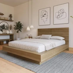 Queen Platform Bed with Headboard (60