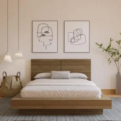 Queen Platform Bed with Headboard (60