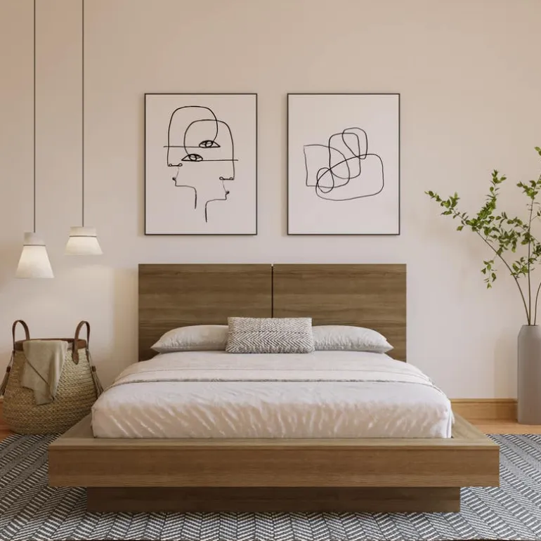 Queen Platform Bed with Headboard (60") - Nexera