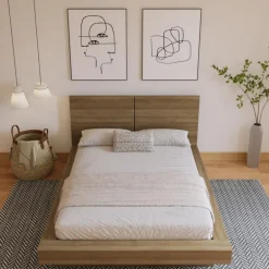 Queen Platform Bed with Headboard (60