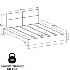 Queen Platform Bed with Headboard (60