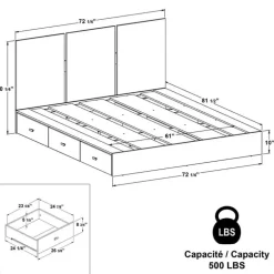 Queen Platform Bed with Headboard (60