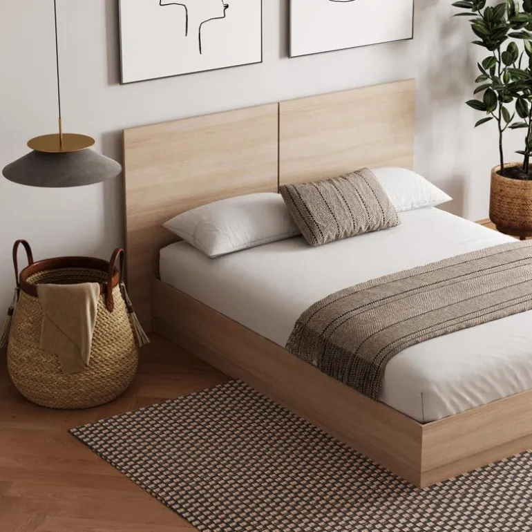 Queen Platform Bed with Headboard (60") - Nexera