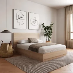 Queen Platform Bed with Headboard (60