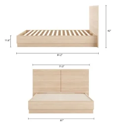 Queen Platform Bed with Headboard (60
