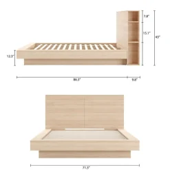 Queen Platform Bed with Headboard (60
