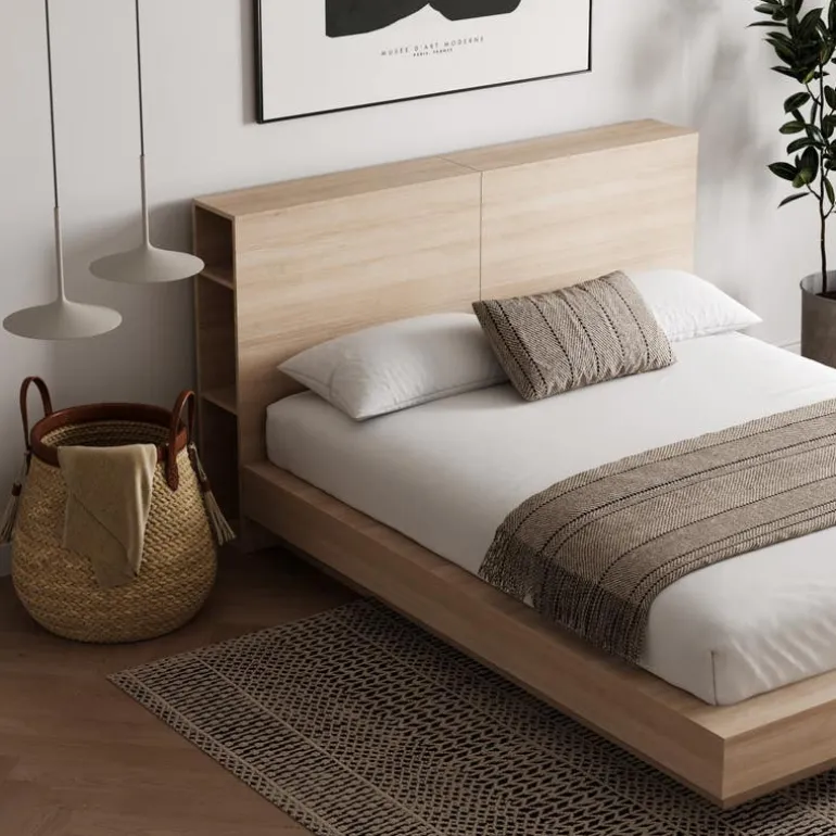 Queen Platform Bed with Headboard (60") - Nexera