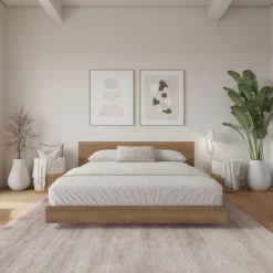 Queen Platform Bed with Headboard (60