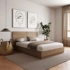 Queen Platform Bed with Headboard (60") - Nexera