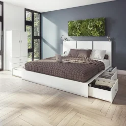 Queen Platform Bed with Headboard (60