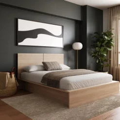 Queen Platform Bed with Headboard (60