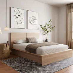 Queen Platform Bed with Headboard (60