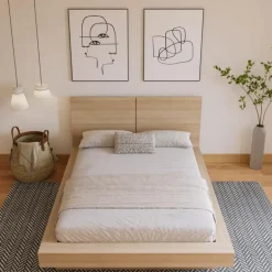 Queen Platform Bed with Headboard (60