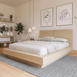 Queen Platform Bed with Headboard (60