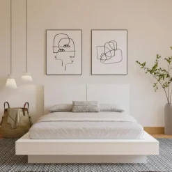 Queen Platform Bed with Headboard (60