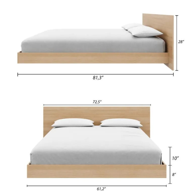 Queen Platform Bedroom Set (60") - 4 pcs - Nexera