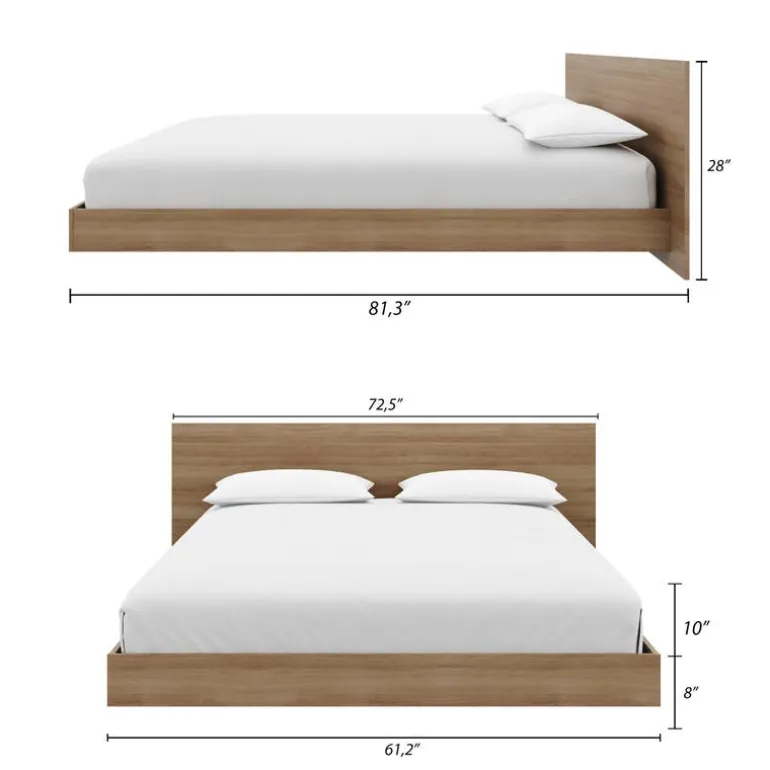 Queen Platform Bedroom Set (60") - 4 pcs - Nexera