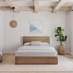 Queen Size Panel Headboard, Walnut - Nexera