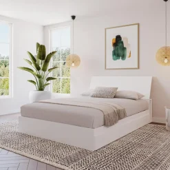 Queen Size Panel Headboard, White - Nexera