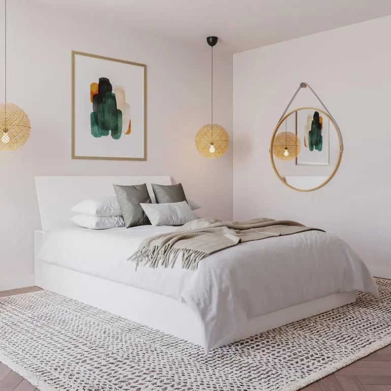 Queen Size Panel Headboard, White - Nexera