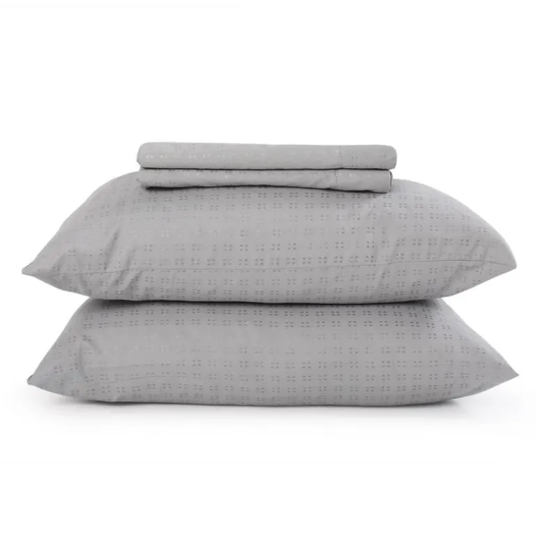 Queen Split-Head Microfibre Bed Sheet Set - Cement Grey